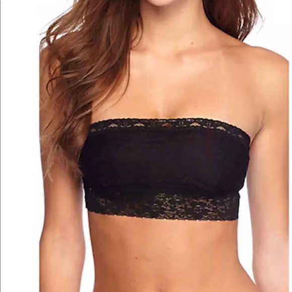 Free People Other - Free People Lace Scallop Bandeau Top Black NWT New